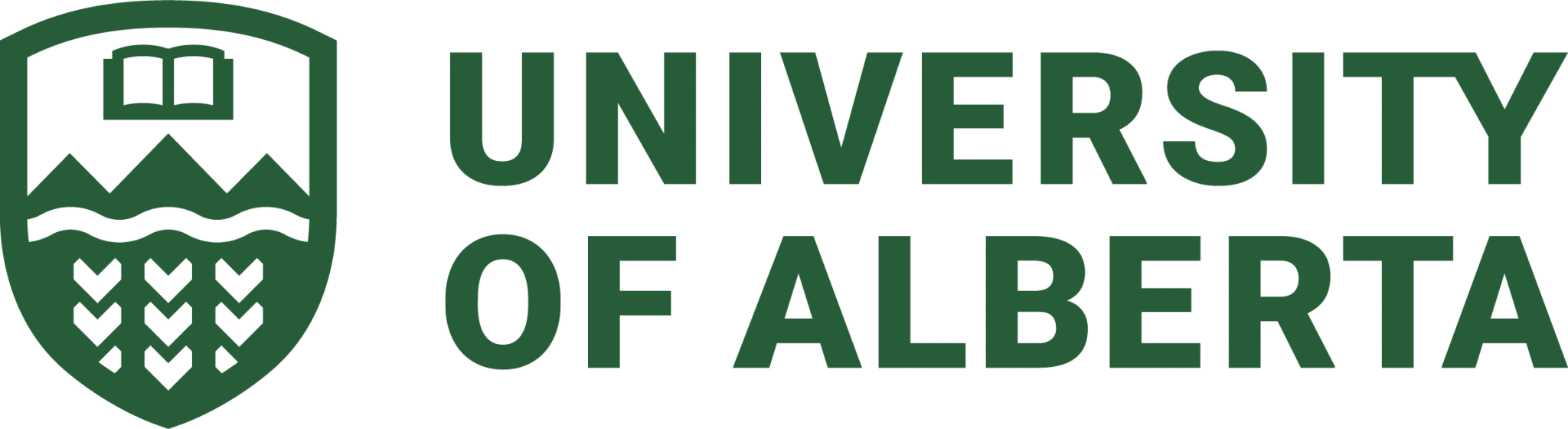 The University of Alberta logo displayed on a green background.
